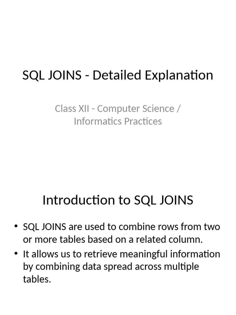 Understanding SQL JOINS: Types & Uses | PDF | Table (Database) | Data