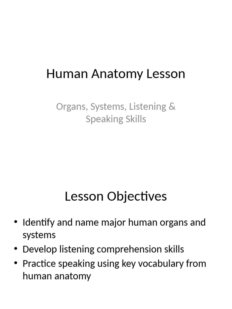 Human Anatomy: Organ Systems Lesson | PDF