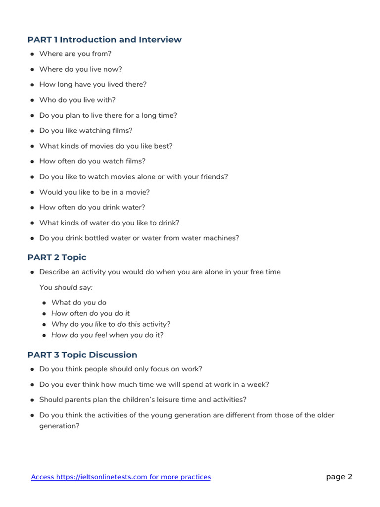 Interview Questions and Discussion Topics | PDF