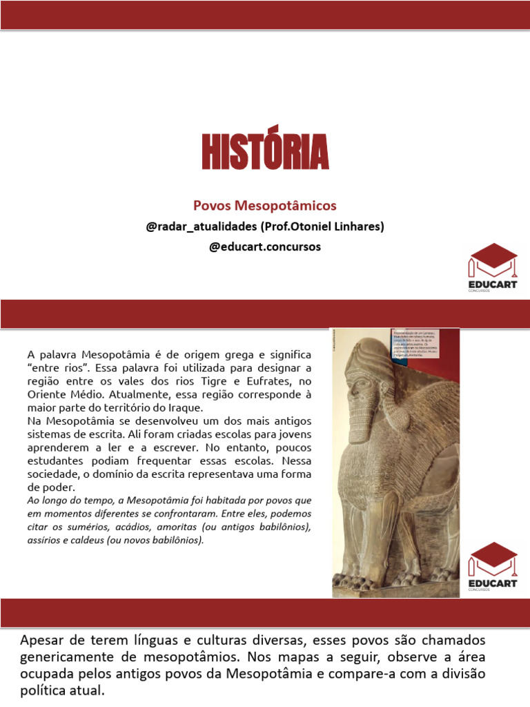 AULA 04 Povos Mesopotâmicos | PDF | Mesopotâmia | Suméria
