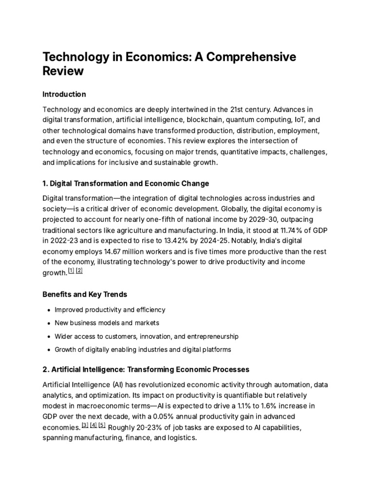 Technology's Economic Impact in the 21st Century | PDF | Poverty ...