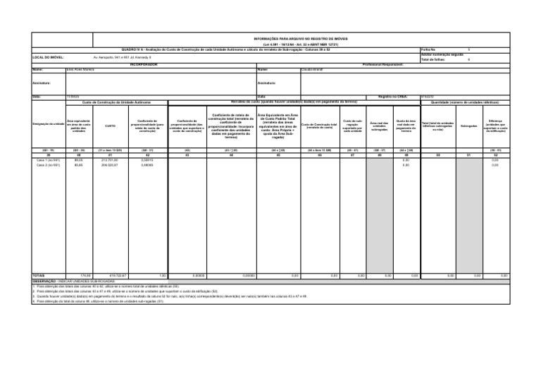 P280 - 25 Composição de Custos Segundo ABNT - NBR - 12721 - rv03 ...