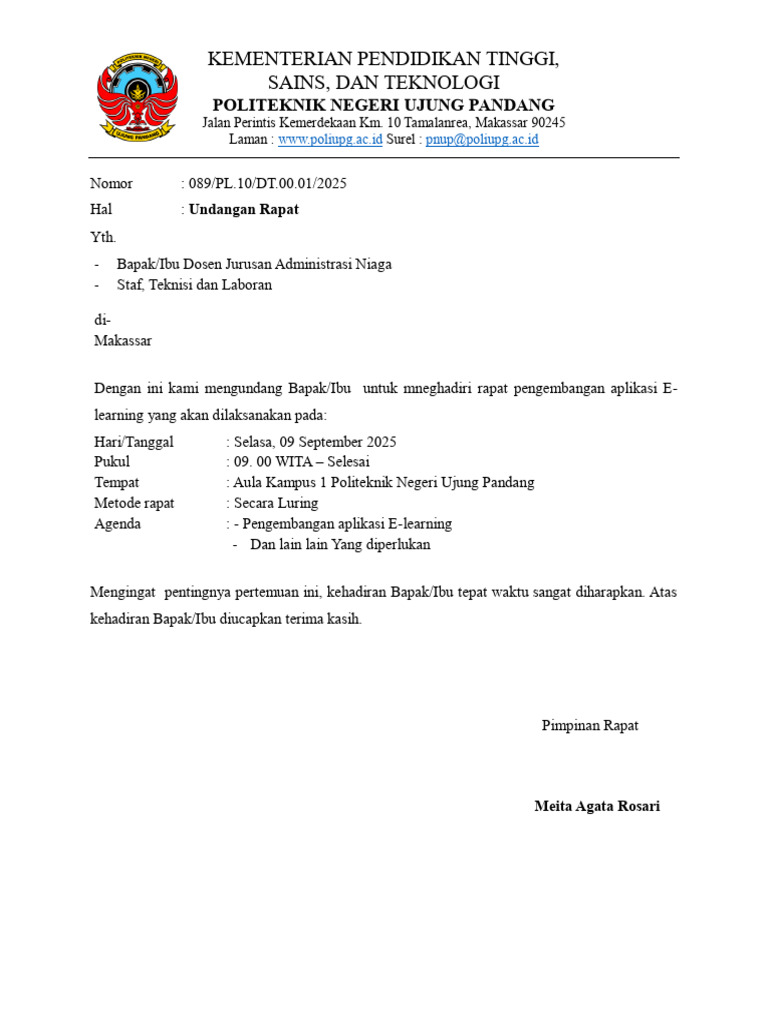 Rapat Pengembangan E-Learning PNUP | PDF