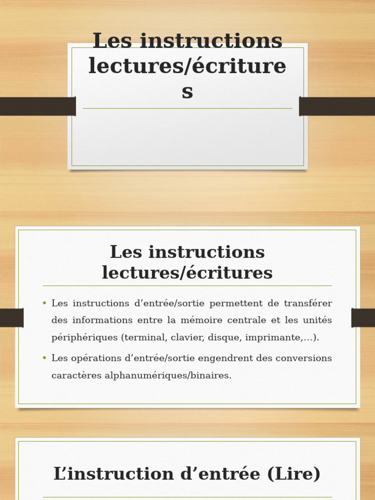 Instructions d'entrée/sortie en programmation | PDF | Variable ...