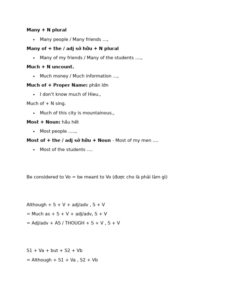 Grammar Guide: Quantifiers & Usage | PDF