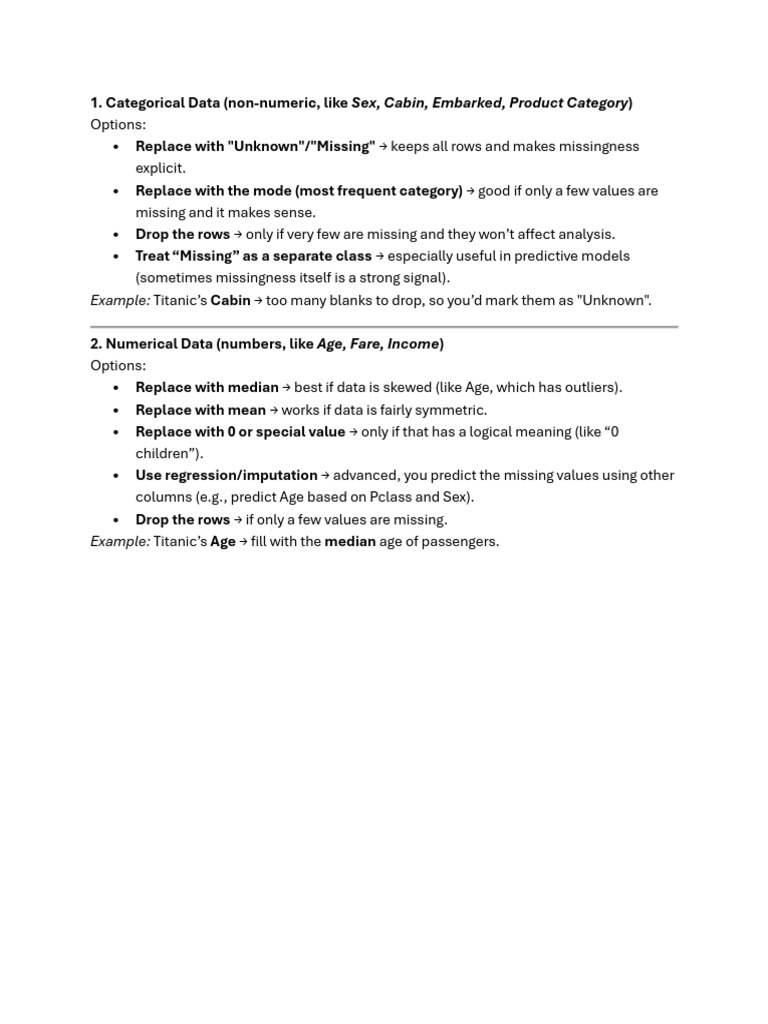 Handling Missing Data in Datasets | PDF