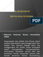 The Definition of Mental Health Nursing