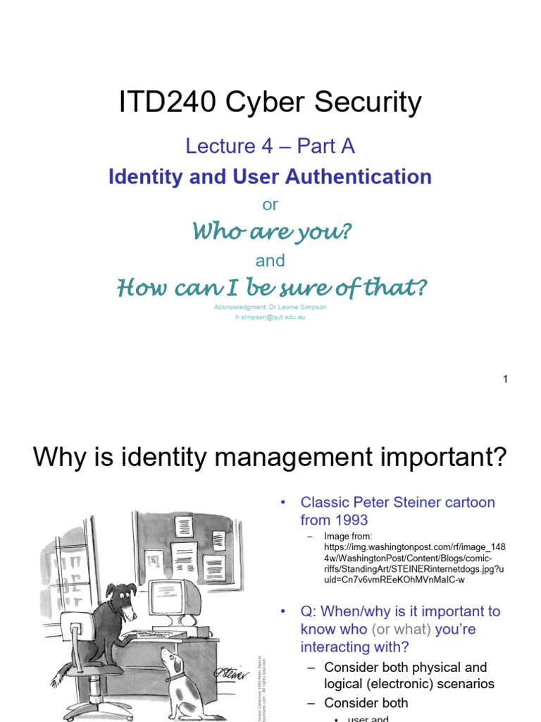 User Authentication in Cyber Security | PDF | Authentication | User ...