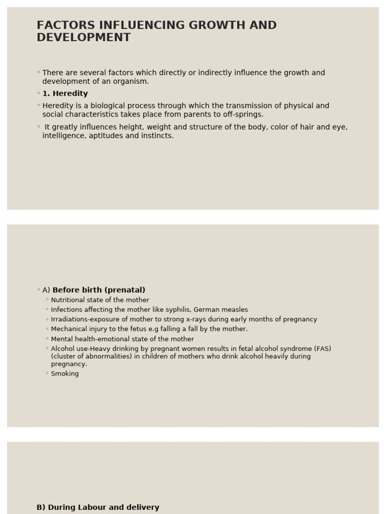 Factors Affecting Growth and Development | PDF | Human Nutrition ...