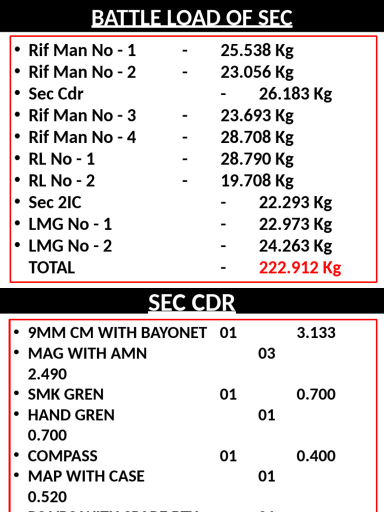 Detailed Battle Load Inventory Analysis | PDF | Firearms | Projectile ...