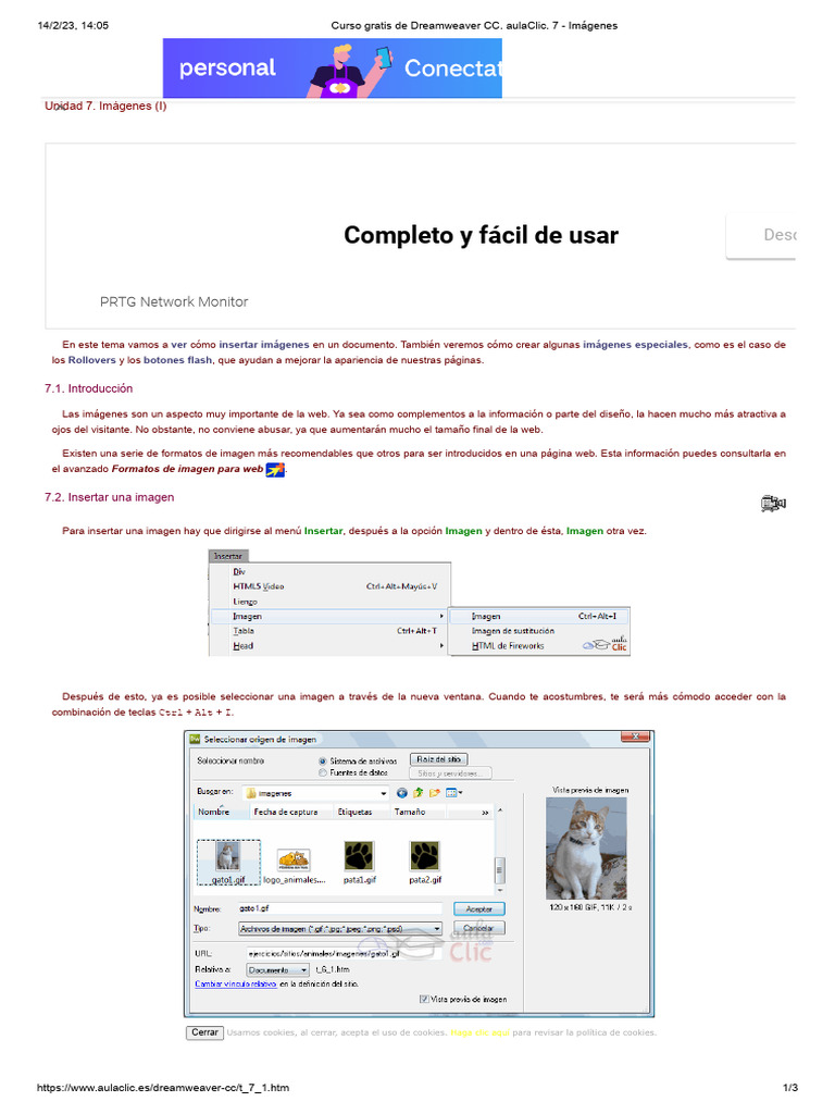 Insertar Imágenes en Dreamweaver CC | PDF | Cookie HTTP | Adobe Dreamweaver