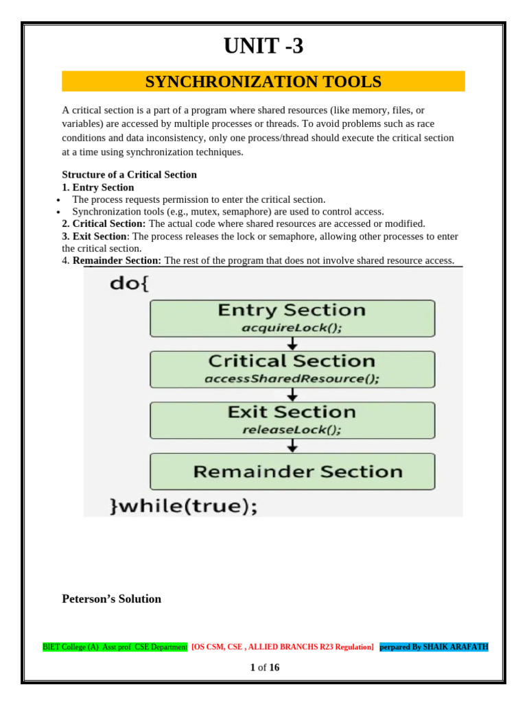 Synchronization Tools in Operating Systems | PDF | Thread (Computing ...