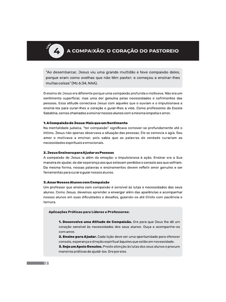 Tema. 4 - A Compaixão - Portug. | PDF