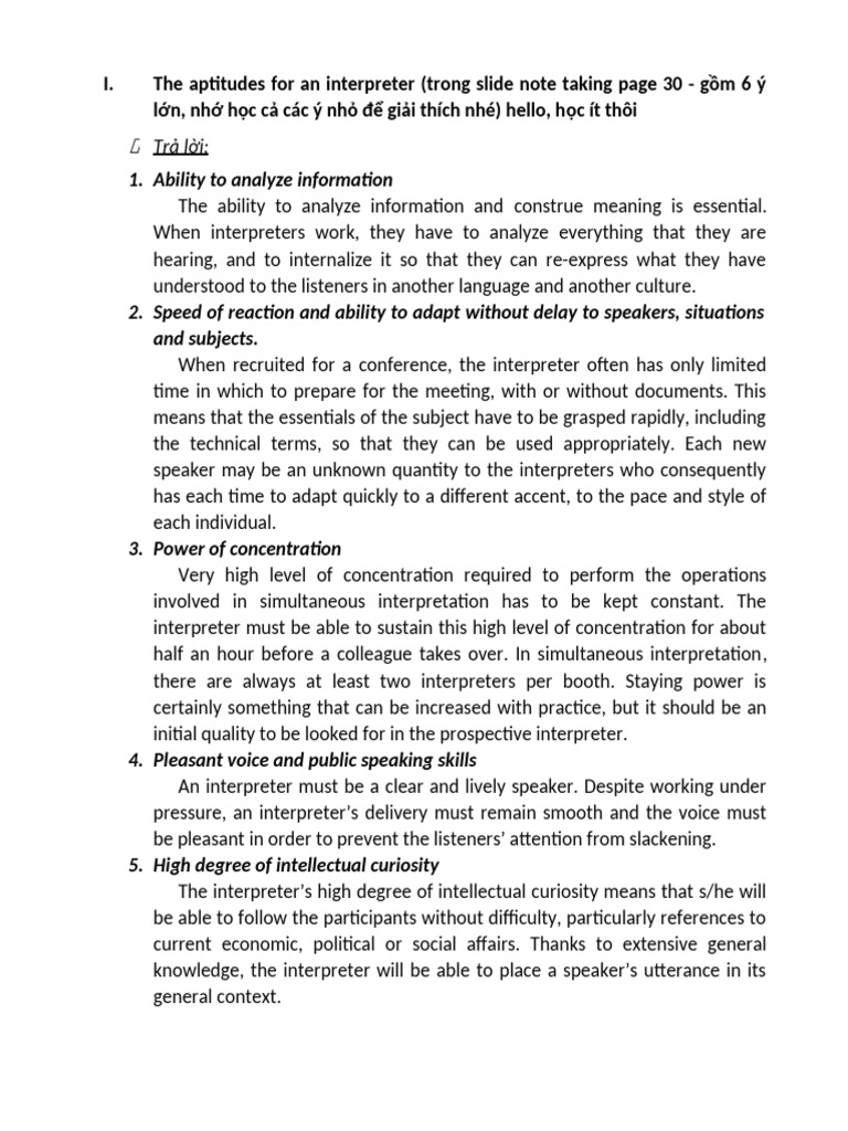 Interpreter Skills and Techniques Guide | PDF | Language Interpretation ...