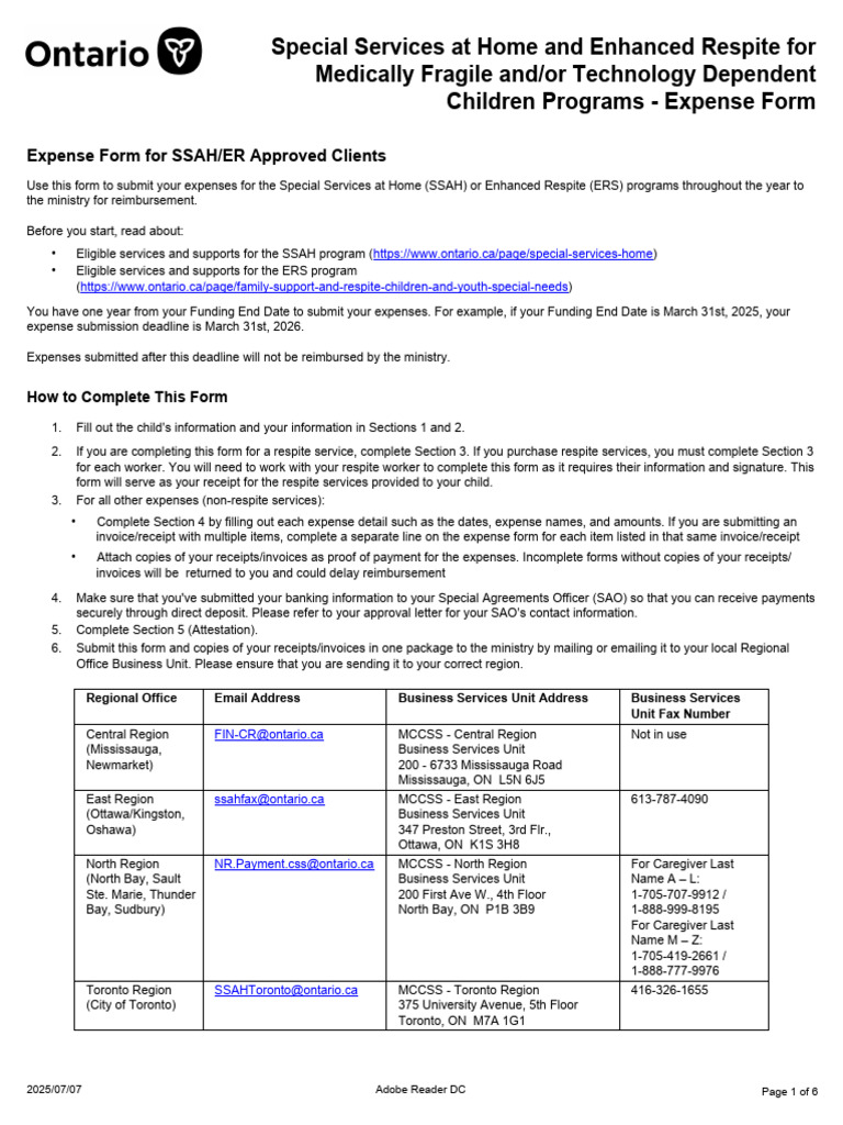 SSAH Expense Submission Form 2025 | PDF | Receipt