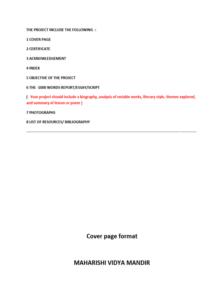 English Project Structure Guide | PDF
