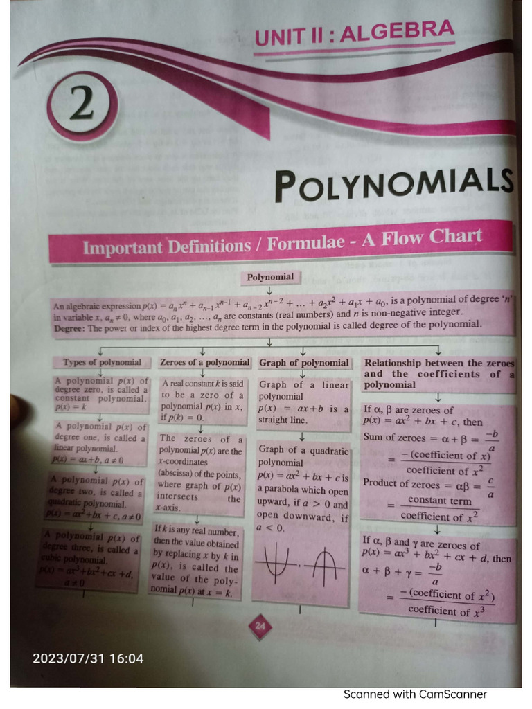 CH 2 Polynomials Class 10 Evergreen | PDF