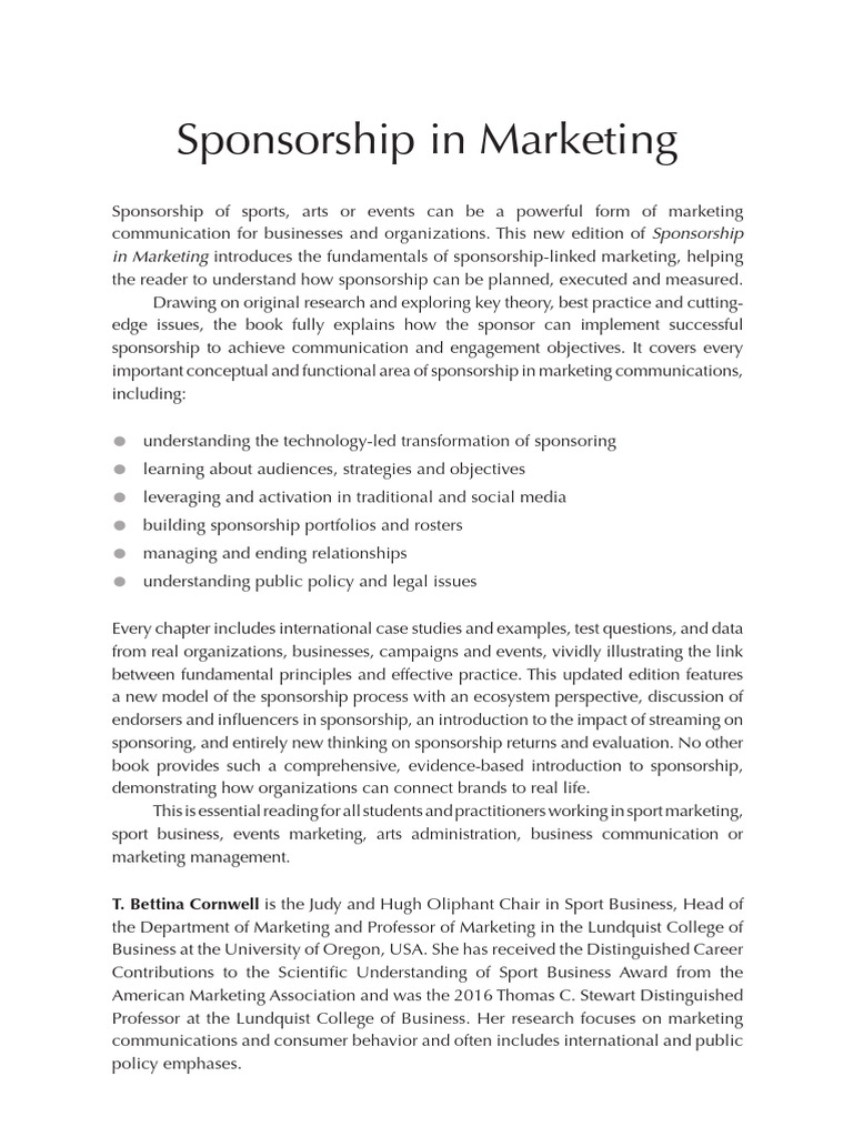 Effective Sponsorship Marketing Strategies | PDF | Sponsor (Commercial ...