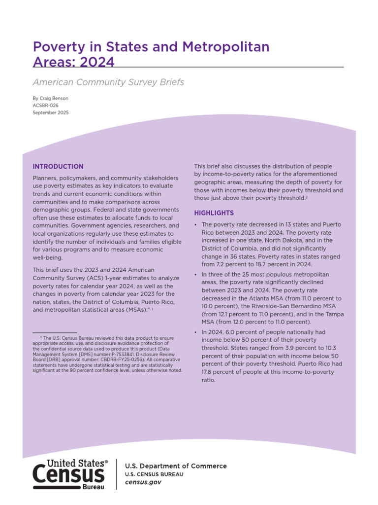 Poverty Rates in States: 2024 Update | PDF | Cost Of Living | Poverty ...