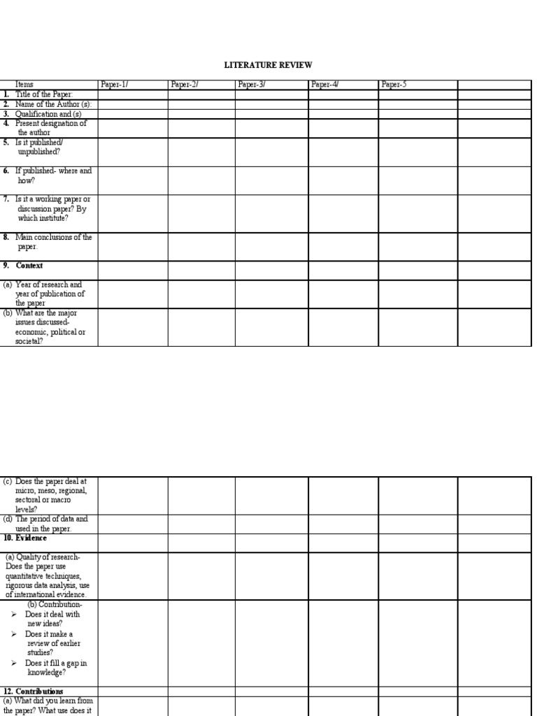 Literature Review Overview | PDF