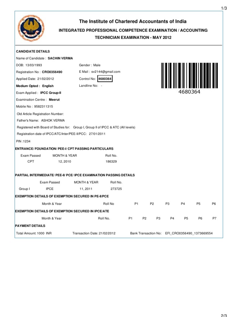 The Institute of Chartered Accountants of India PDF Qualifications Test (Assessment)