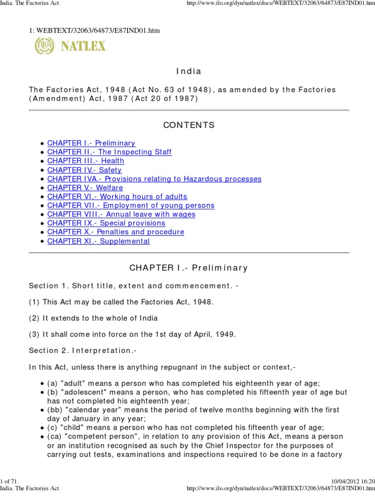 Factory Act | PDF | Belt (Mechanical) | Ventilation (Architecture)