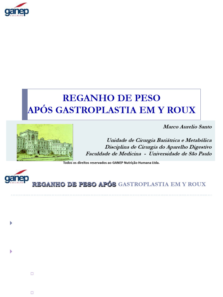 Reganho de Peso Após Gastroplastia Y Roux | PDF | Cirurgia bariátrica ...