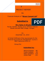 Financial Analysis and Ratio Analysis of Binani Cement Ltd