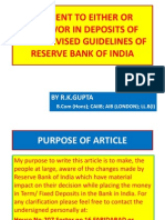 Payment of Term Deposit With Mandate of Either or Survivor or Former or Survivor