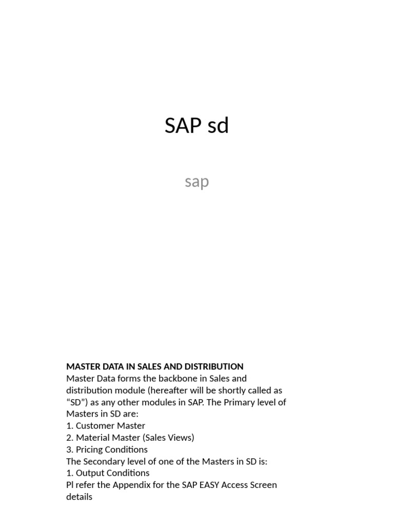 Sap SD | PDF