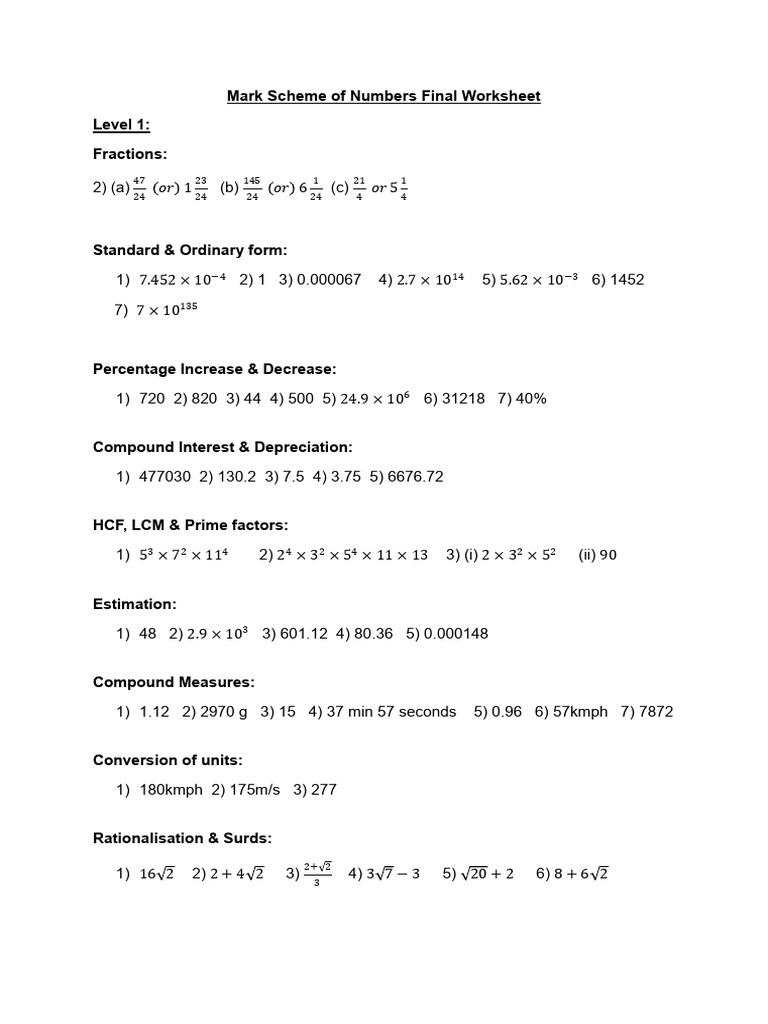 Grade 6 Maths Mark Scheme | PDF
