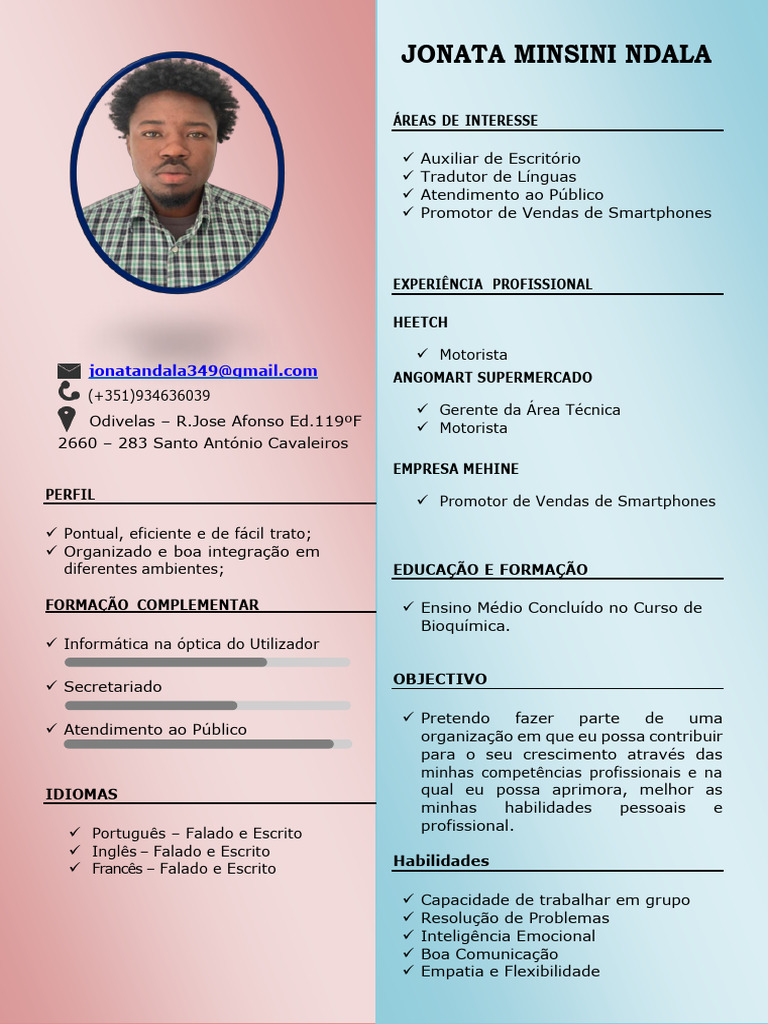 Currículo de Jonata Minsini Ndala | PDF