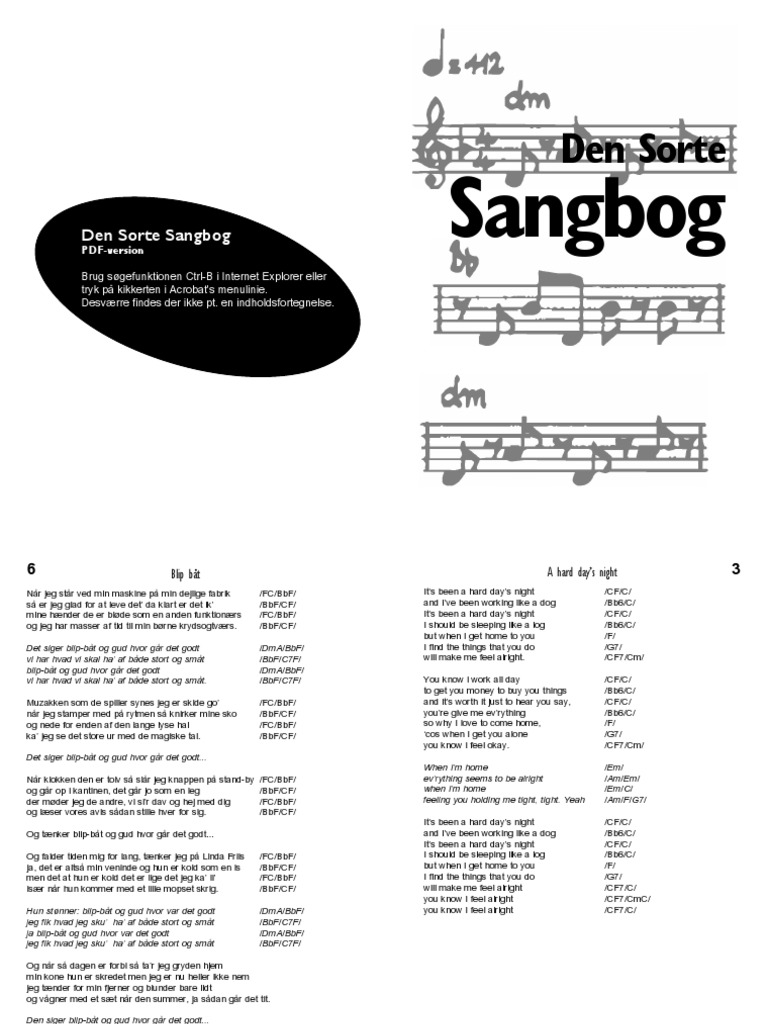 Den Sorte Sangbog | PDF