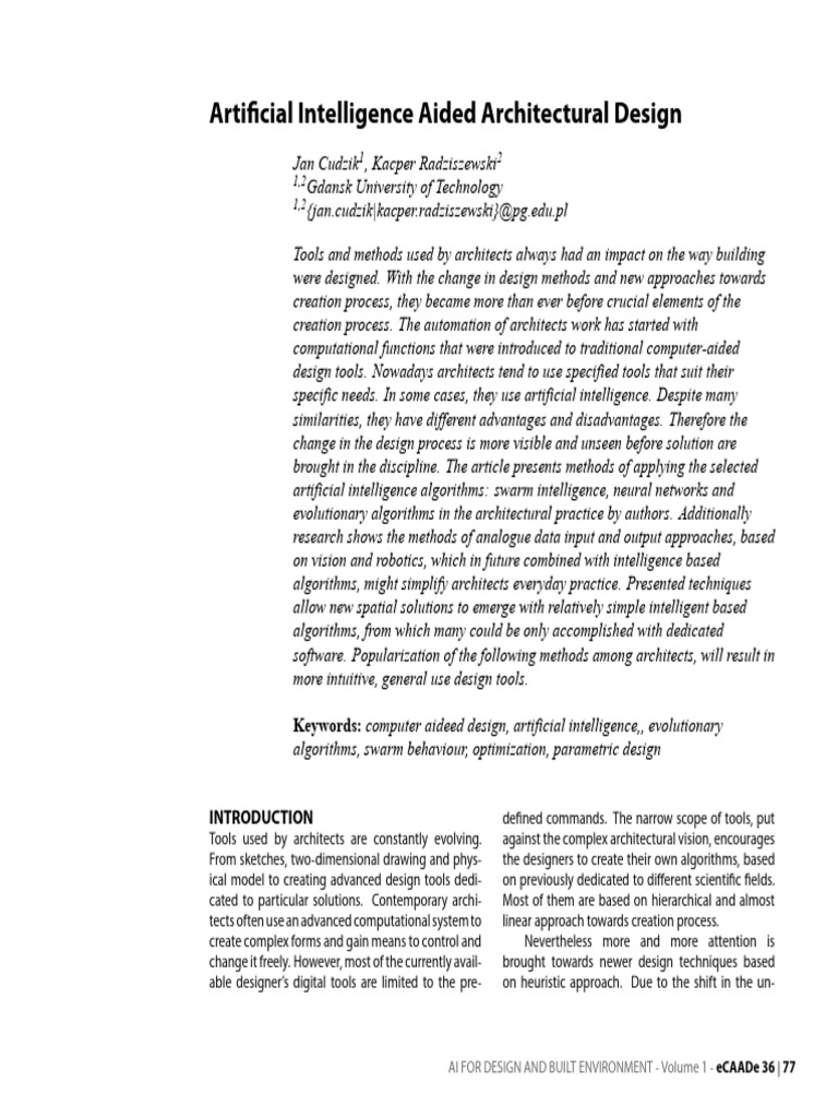 AI in Architectural Design Methods | PDF | Artificial Intelligence ...