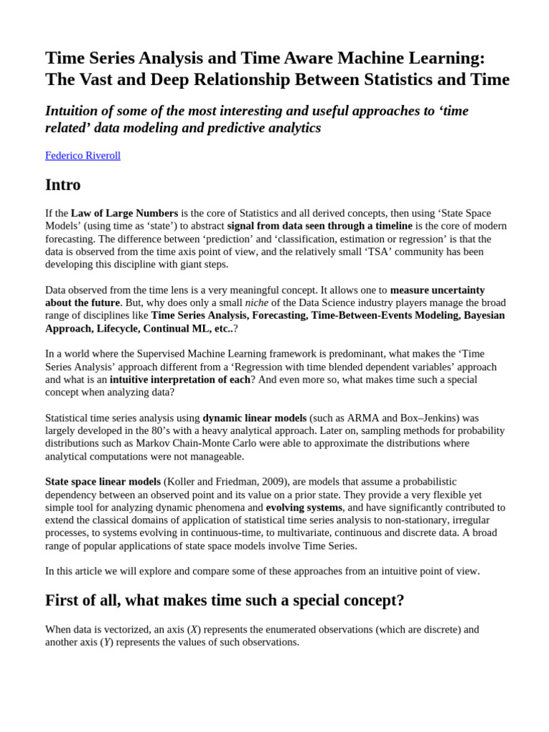 Time Series Analysis and Machine Learning Insights | PDF ...