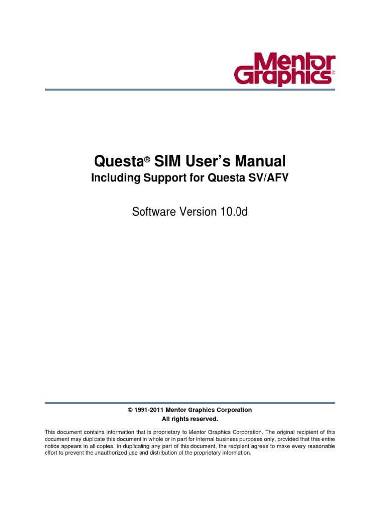 Questa Sim User Manual | PDF | Vhdl | Computer Engineering