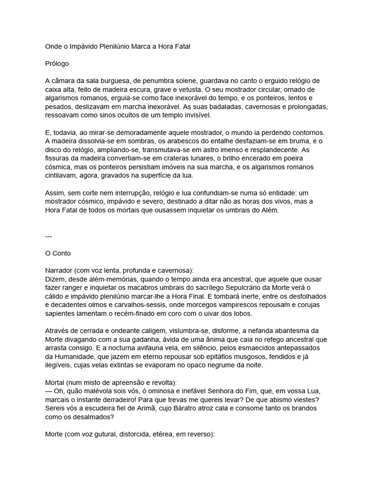 Onde o Impávido Plenilúnio Marca A Hora Fatal-1 | PDF