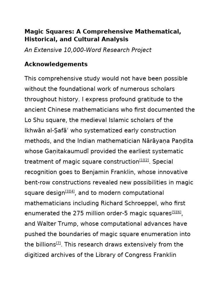 Magic Squares: History and Mathematics | PDF | Computational Complexity ...