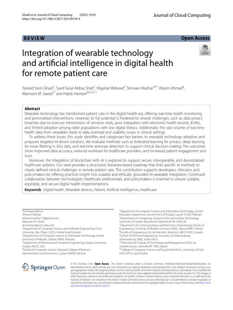 AI and Wearables in Remote Patient Care | PDF | Electroencephalography ...