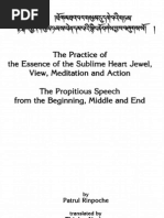 Paltrul Rinpoche The Practice of The Essence of The Sublime Heart Jewel View Meditation and Action The Propitious Speech From The Beginning Mid