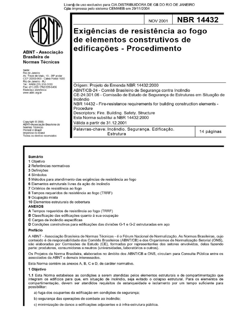 NBR 14432-2001 | PDF