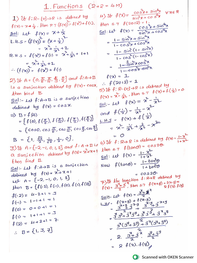 MATHS 1 (A) VSAQ's | PDF