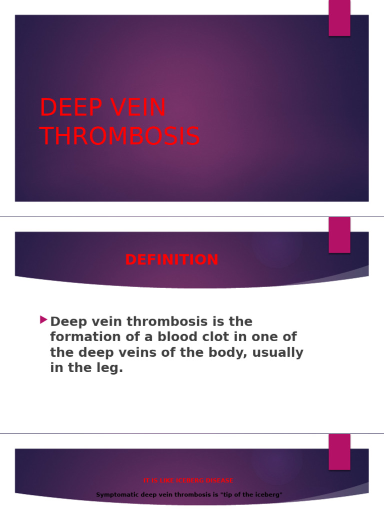Deep Vein Thrombosis | PDF | Thrombosis | Vein