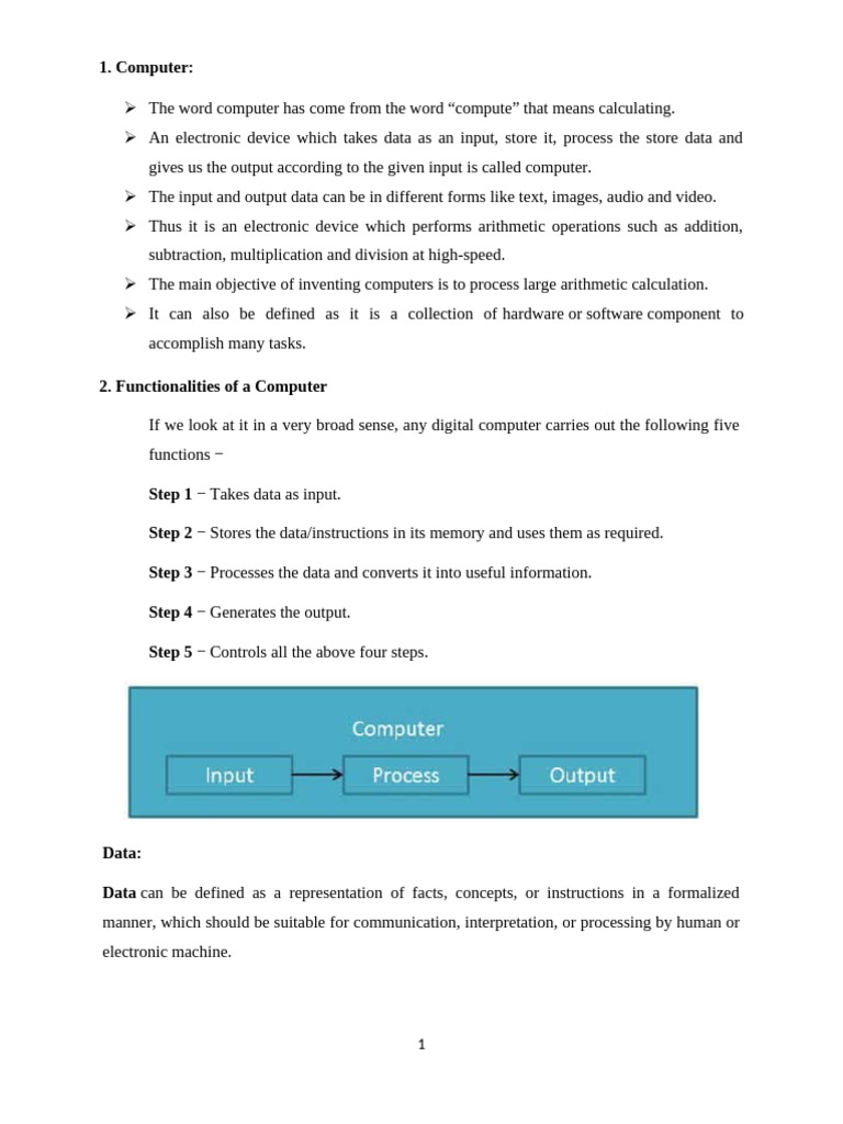 Understanding Computers: Functions & Types | PDF | Personal Computers ...