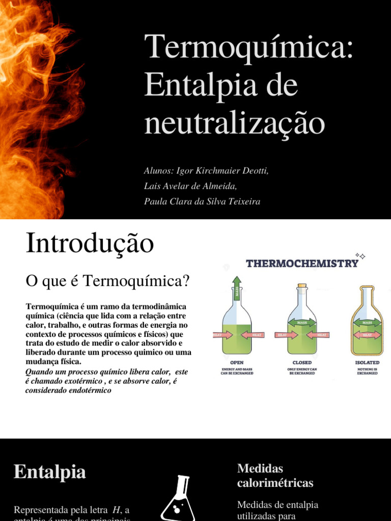 Entalpia de Neutralização em Termoquímica | PDF | Entalpia | Reações ...