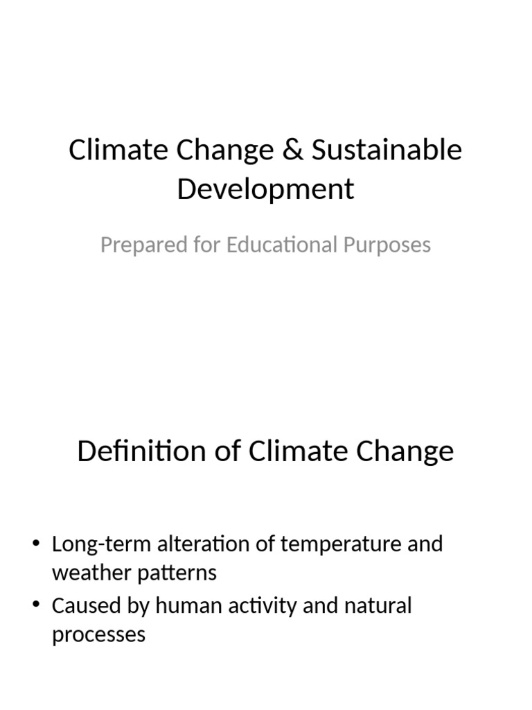 Climate Change and Sustainable Solutions | PDF