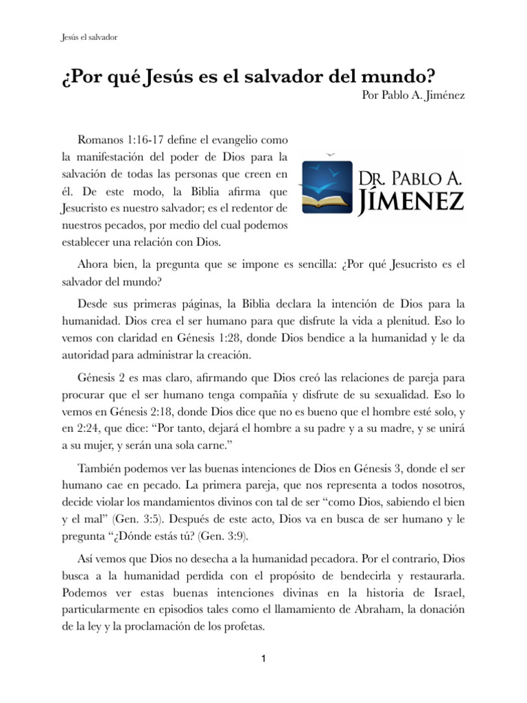 Jesús: El Salvador de la Humanidad | PDF | Jesús | Biblia