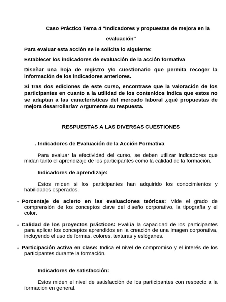 Caso Práctico Tema 4 Indicadores y Propuestas de Mejora en La ...