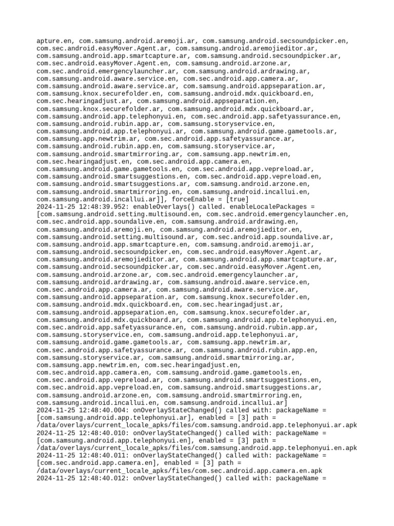 Samsung App Overlay Management Logs | PDF | Android (Robot) | Operating ...