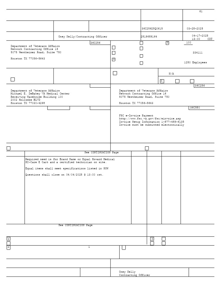 WOW+Solicitation+36C25625Q0615 1 | PDF | Indemnity | Invoice